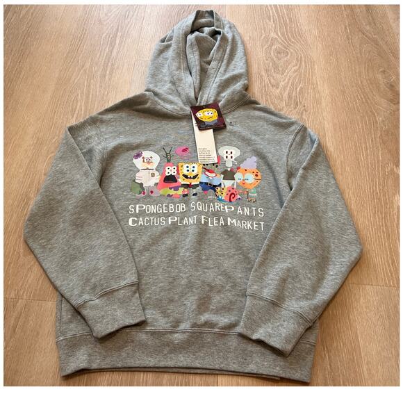 NWT Cactus Plant Flea Market CPFM Uniqlo SpongeBob SquarePants Hoodie XS 150 - Picture 2 of 8